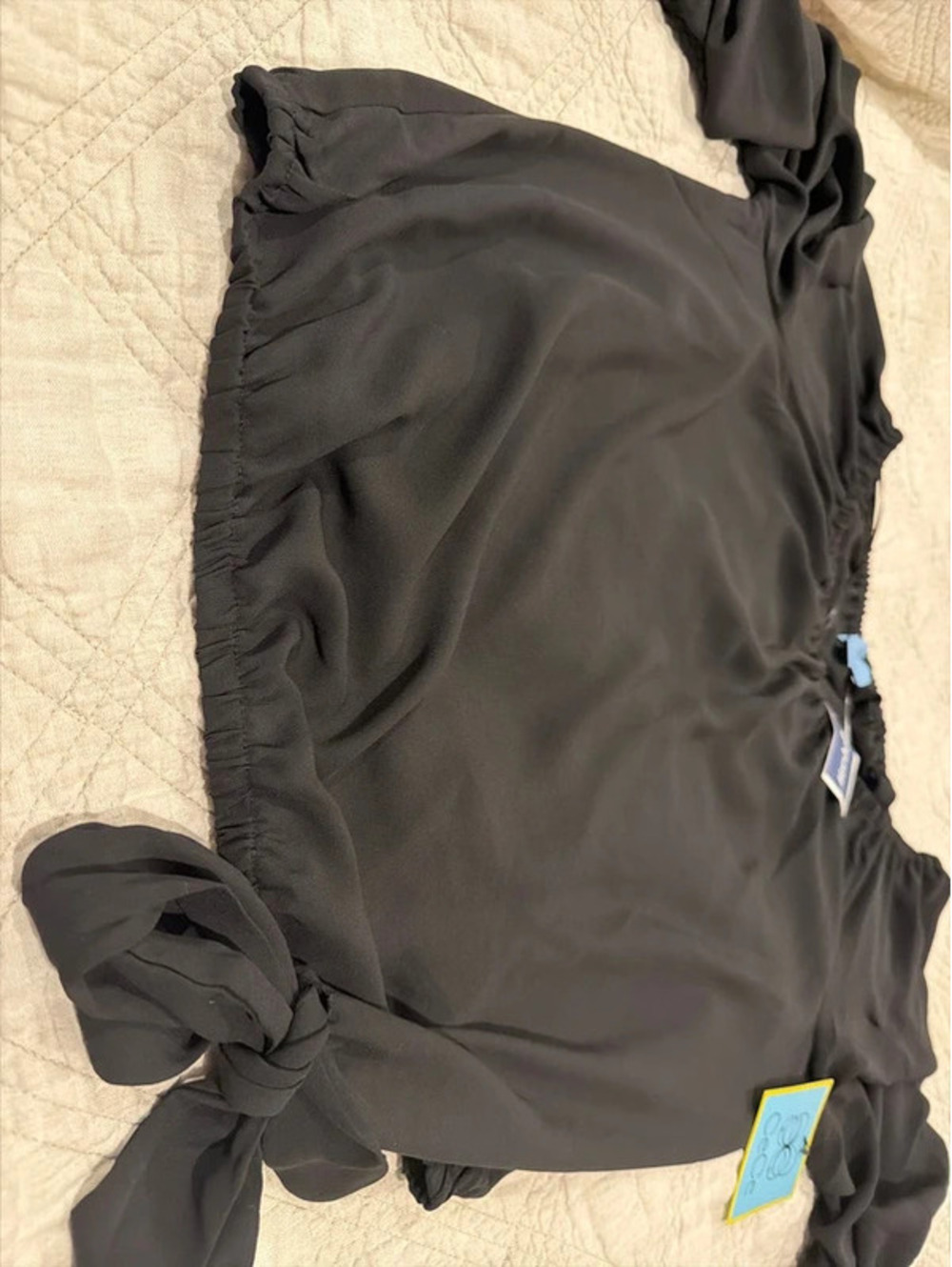 CeCe Black Ruffle Blouse/Top - Picture 4 of 7